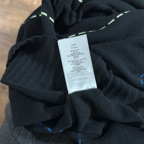 PEACE LOVE WORLD Black Sweater with Multicolor Stripes - Picture 8 of 9